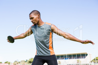 Athlete about to throw a discus