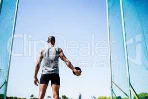 Athlete about to throw a discus