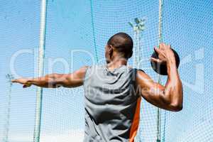 Athlete about to throw a discus