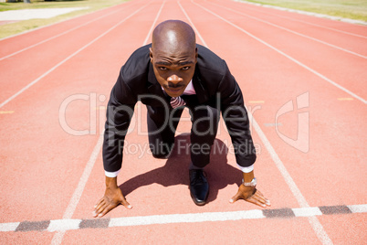 Businessman ready to run