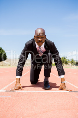 Businessman ready to run