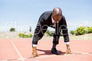 Businessman ready to run