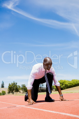 Businessman ready to run