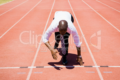 Businessman ready to run