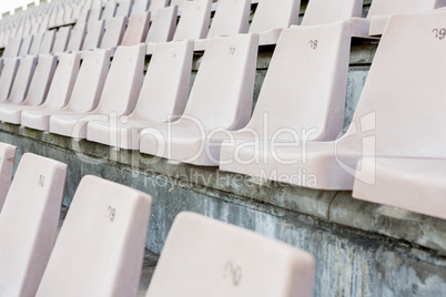 Empty row of white seats