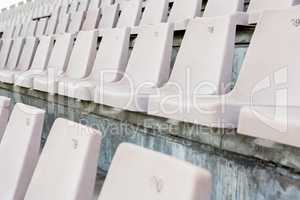 Empty row of white seats