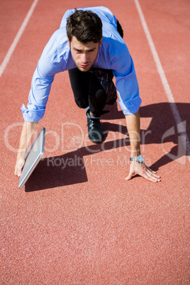 Businessman ready to run