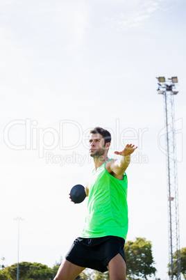 Athlete about to throw a discus