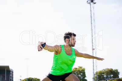 Athlete about to throw a discus