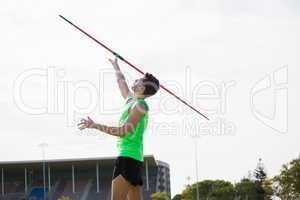 Athlete about to throw a javelin