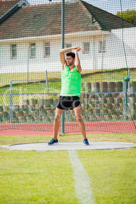 Athlete performing a hammer throw