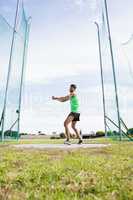 Athlete performing a hammer throw