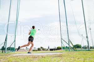 Athlete performing a hammer throw