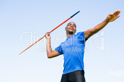 Athlete about to throw a javelin