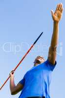 Athlete about to throw a javelin