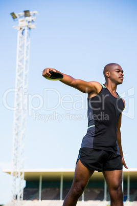 Athlete about to throw a discus