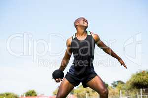 Athlete about to throw a discus