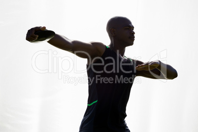 Athlete about to throw a discus