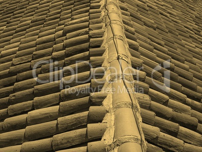 Roof tiles sepia