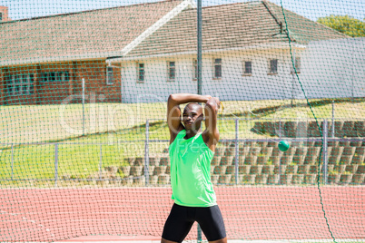 Athlete performing a hammer throw