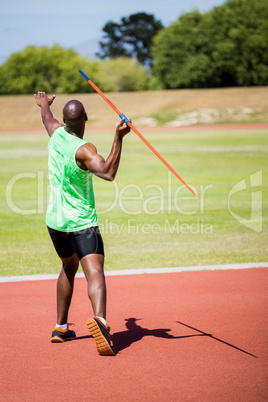 Athlete about to throw a javelin