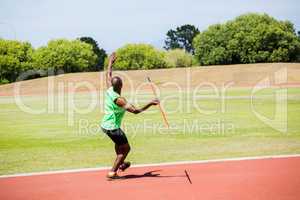 Athlete about to throw a javelin