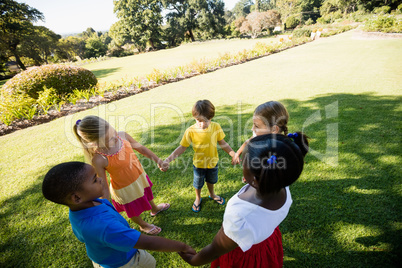 Kids playing together during a sunny day