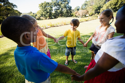 Kids playing together during a sunny day