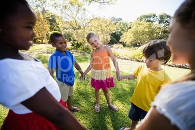 Kids playing together during a sunny day