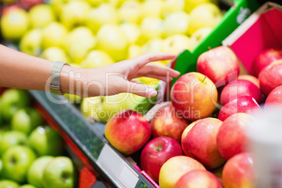 Close up view of fruits shelf