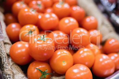 View of tomatoes in shelf