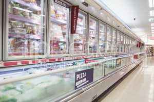 Facing view of frozen aisle