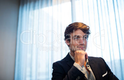 Businessman watching away