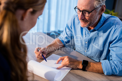 Businessman reading a document