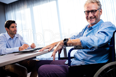 Two smiling businessmen