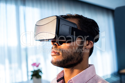 Businessman using an oculus