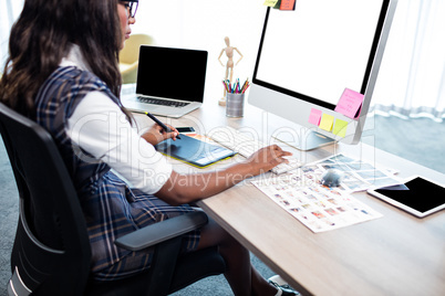 Businesswoman using a computer