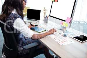 Businesswoman using a computer