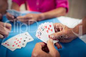 Group of seniors playing cards
