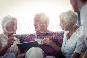 Seniors using a tablet computer