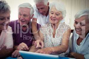 Group of seniors using a computer