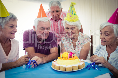 Group of seniors celebrating a birthday