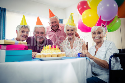 Group of seniors celebrating a birthday