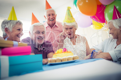 Group of seniors celebrating a birthday