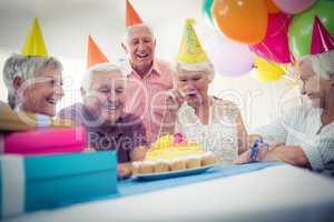 Group of seniors celebrating a birthday