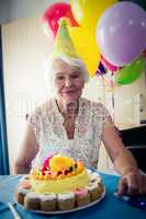 Senior woman celebrating her birthday
