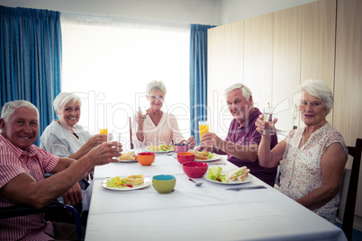 Pensioners at lunch