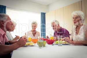 Pensioners at lunch