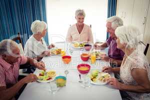 Pensioners at lunch