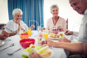 Pensioners at lunch